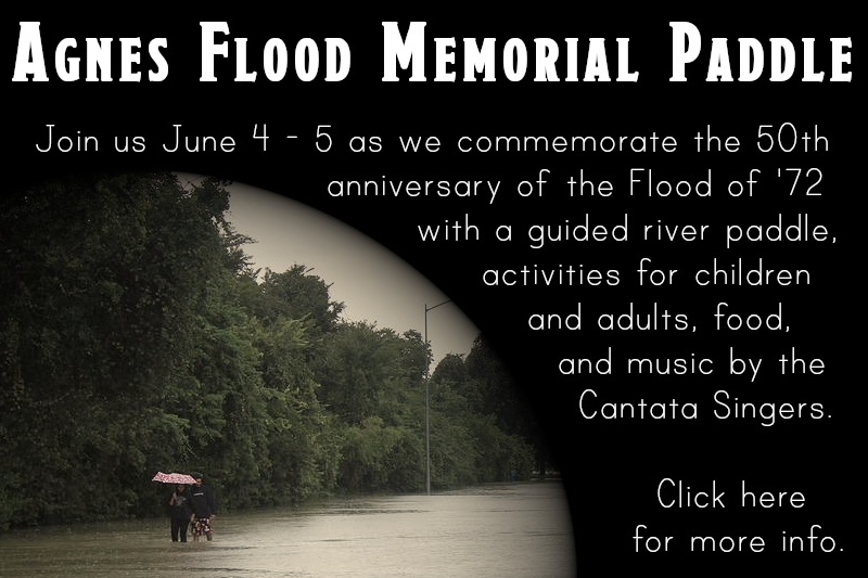 A graphic that direct users to click here to get a PDF about our Agnes Memorial Paddle event, July 4 - 5, 2022.